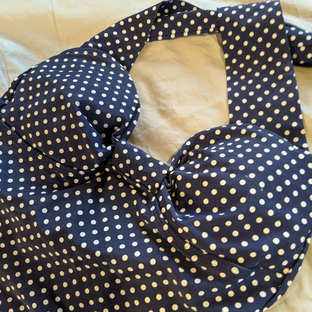 Navy Sausalito Halter Swim Top